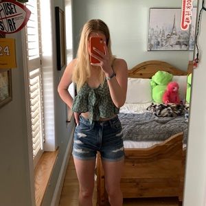 high waisted jean shorts